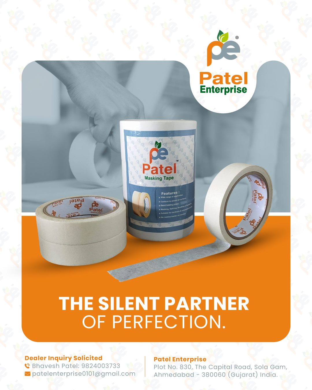 Patel Enterprise masking tape creative