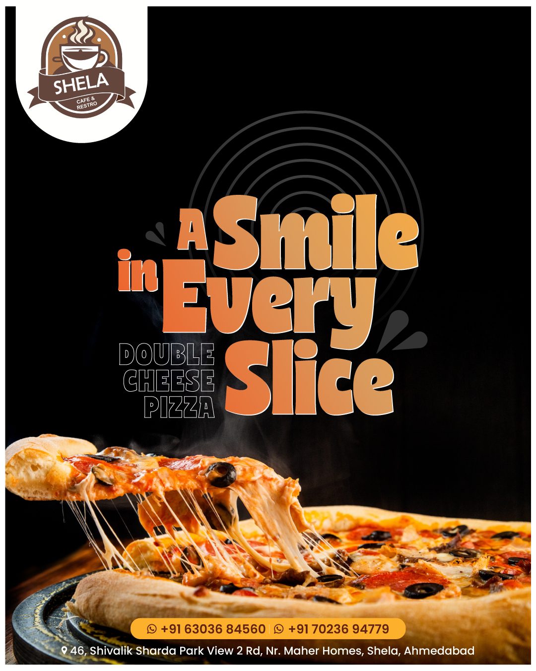 Shela Cafe pizza slice creative